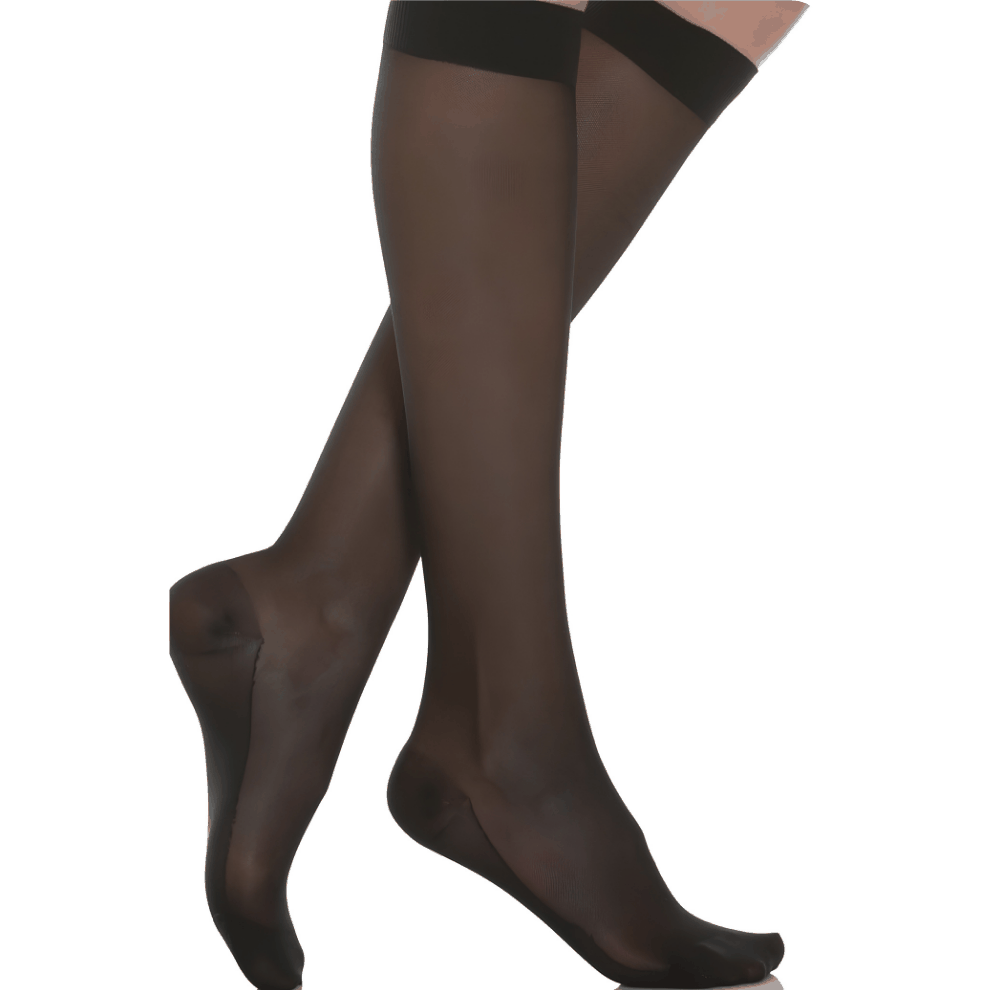 Media de Compresión Graduada Relaxsan Basic 850 Rodilla 18-22 mmHg - Negro - Talla XXL