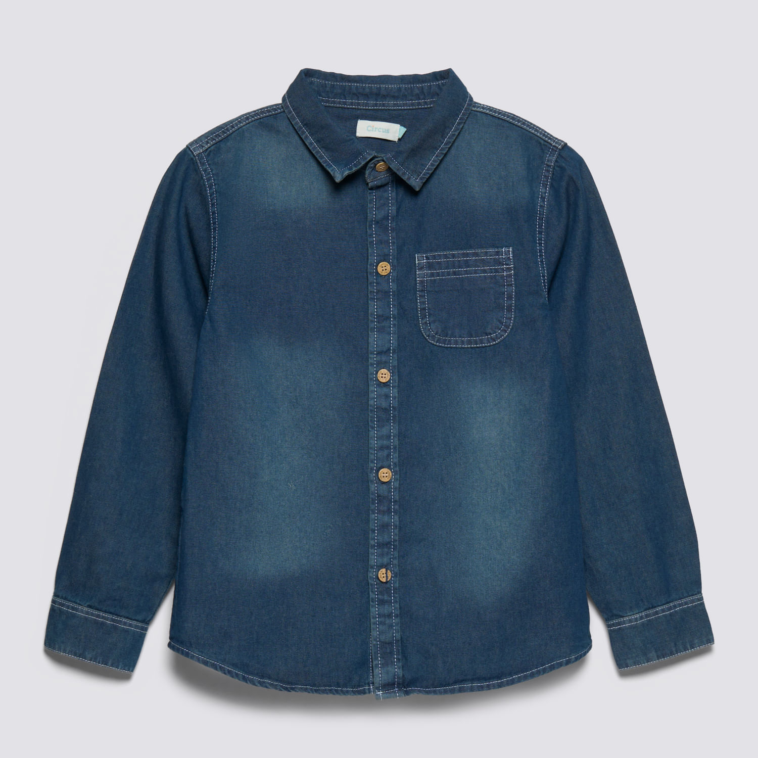Camisa Manga Larga Niño Denim Circus Azul Talla 4