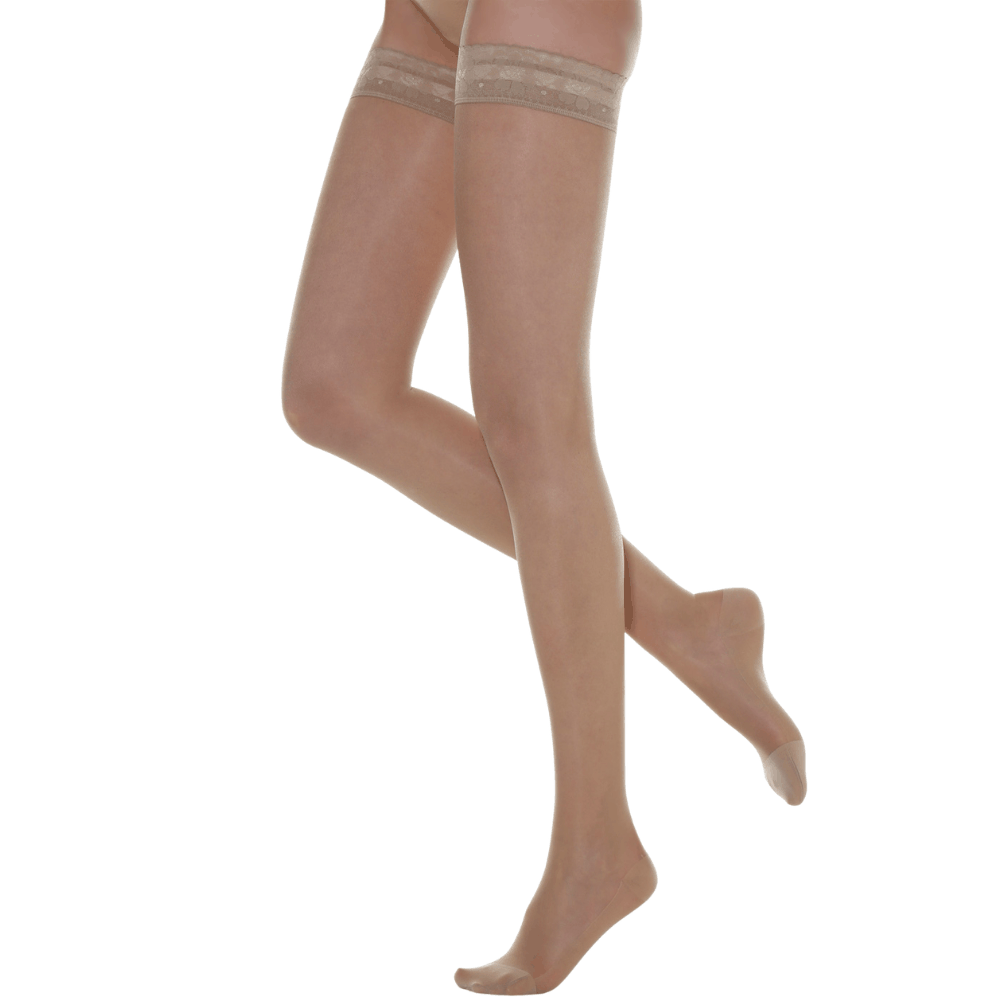 Media de Compresión Graduada Relaxsan Basic 870 Muslo con Encaje 18-22 mmHg - Piel - Talla XL