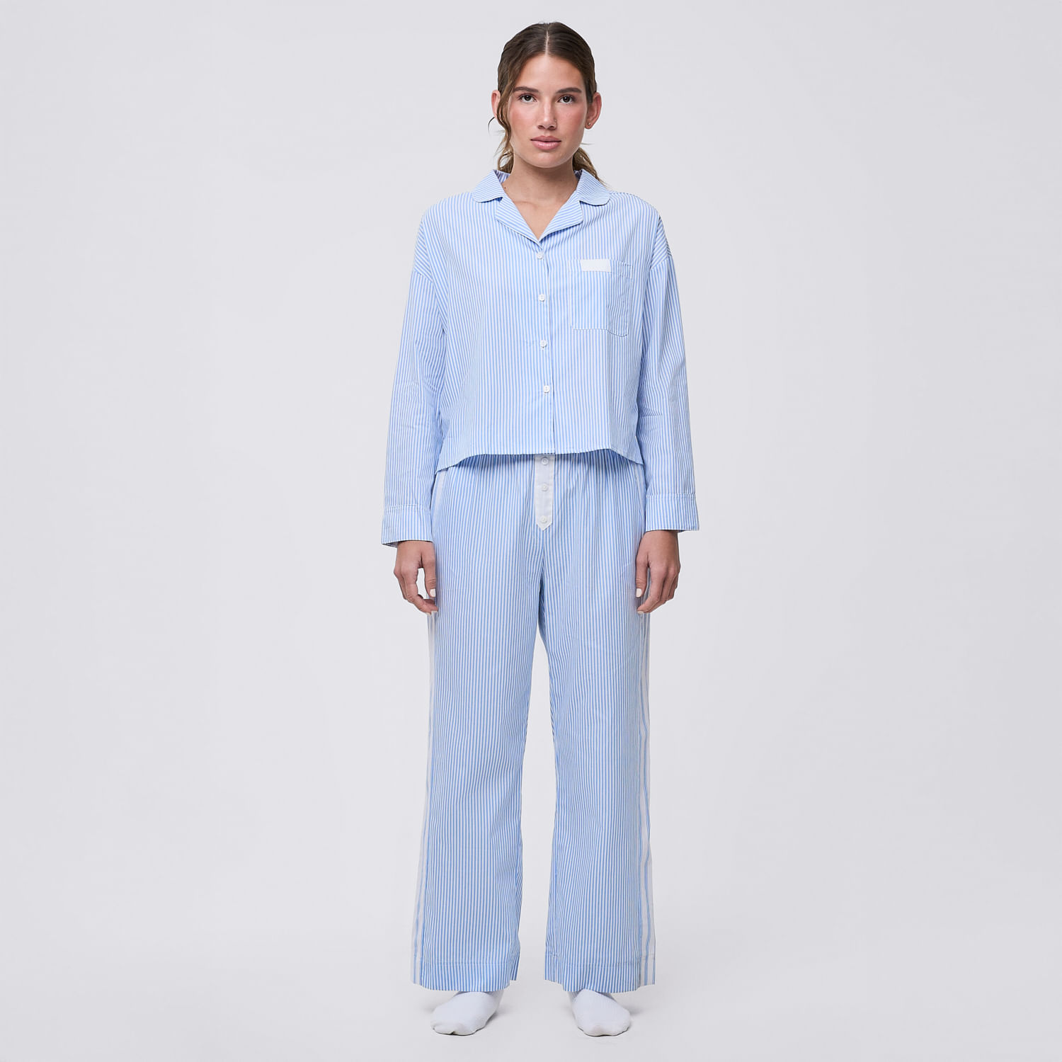 Pijama Mujer Camisera Plana Striples Hypnotic Celeste Bebé Talla M