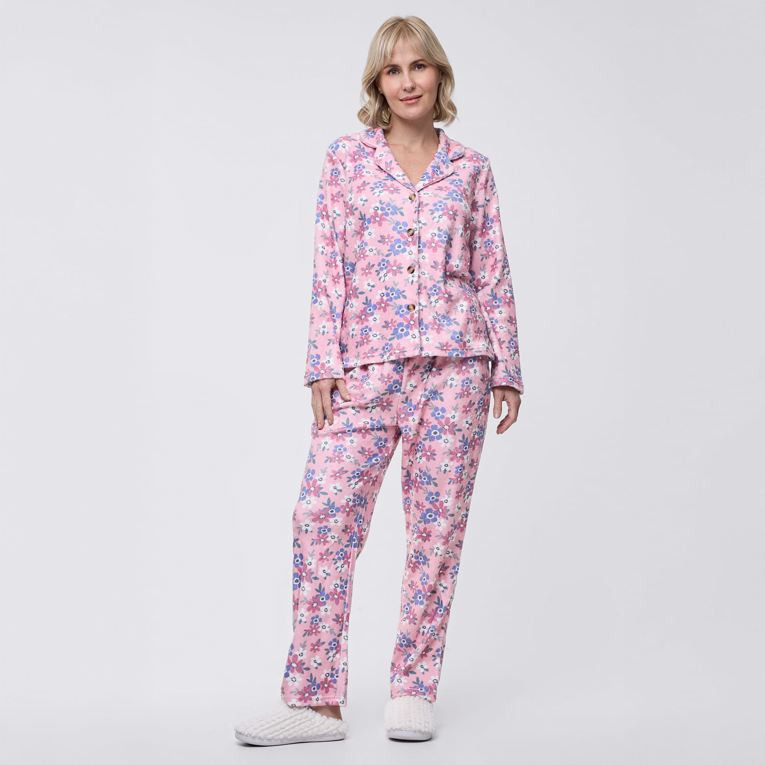 Pijama Mujer Camisera Ci Coral Zafin Rosado Talla L
