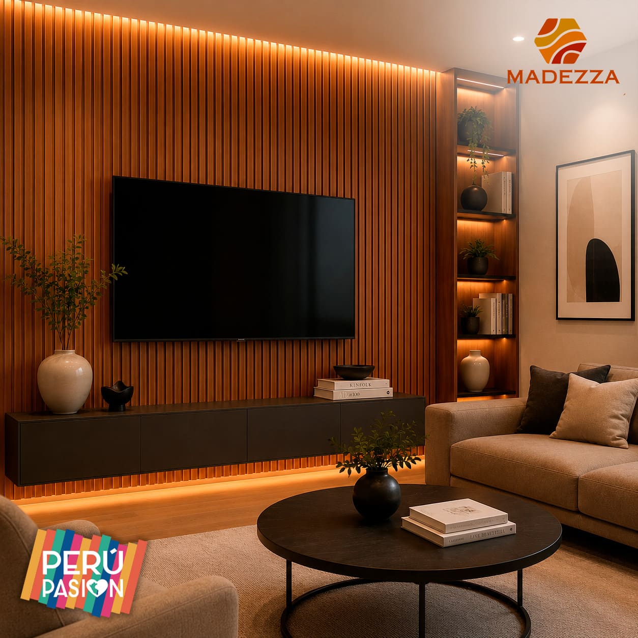 Wall Panel Wpc Interior Unidad Caramelo Cuadrado