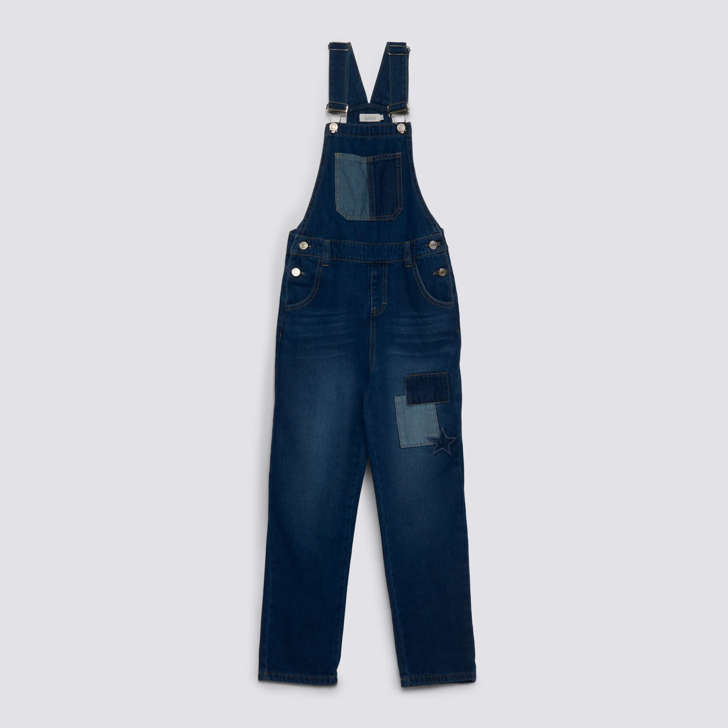 Enterizo Teen Niña Overall Patchwork Zubito Azul Talla 14
