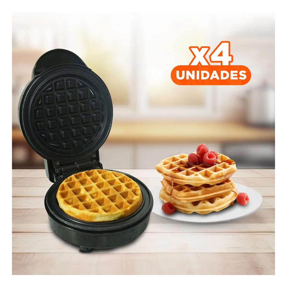 Pack4 Cocina para Waffles Negro para Cocina y Preparacion de Postres en Casa Y Regalo Sticker