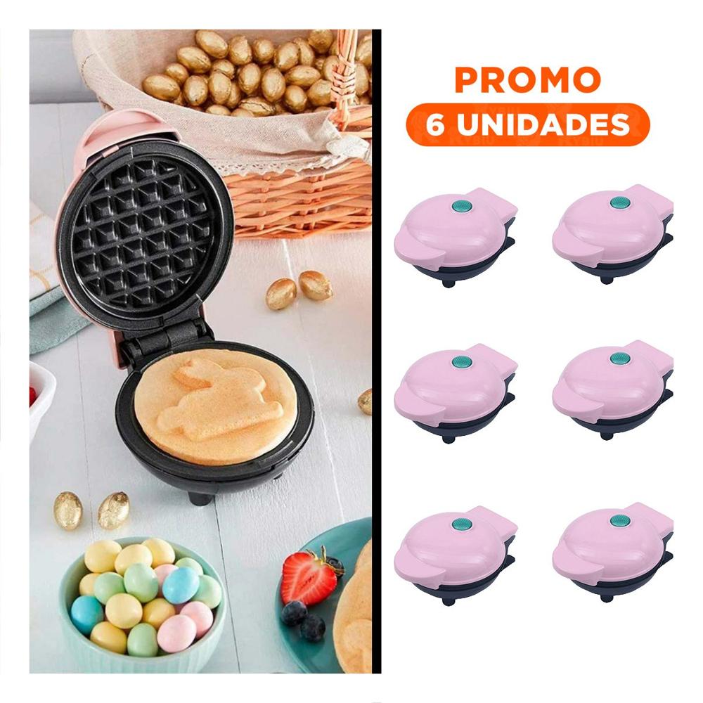 Pack6 Cocina para Waffles Rosado para Preparacion de Waffles para Ninos Y Regalo Sticker