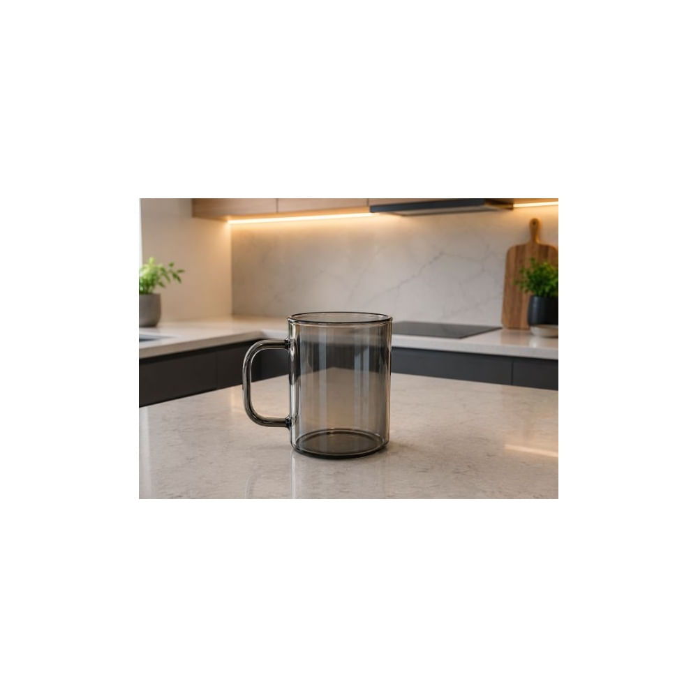 4 TAZAS BLACK DE VIDRIO BOROSILICATO 250ML