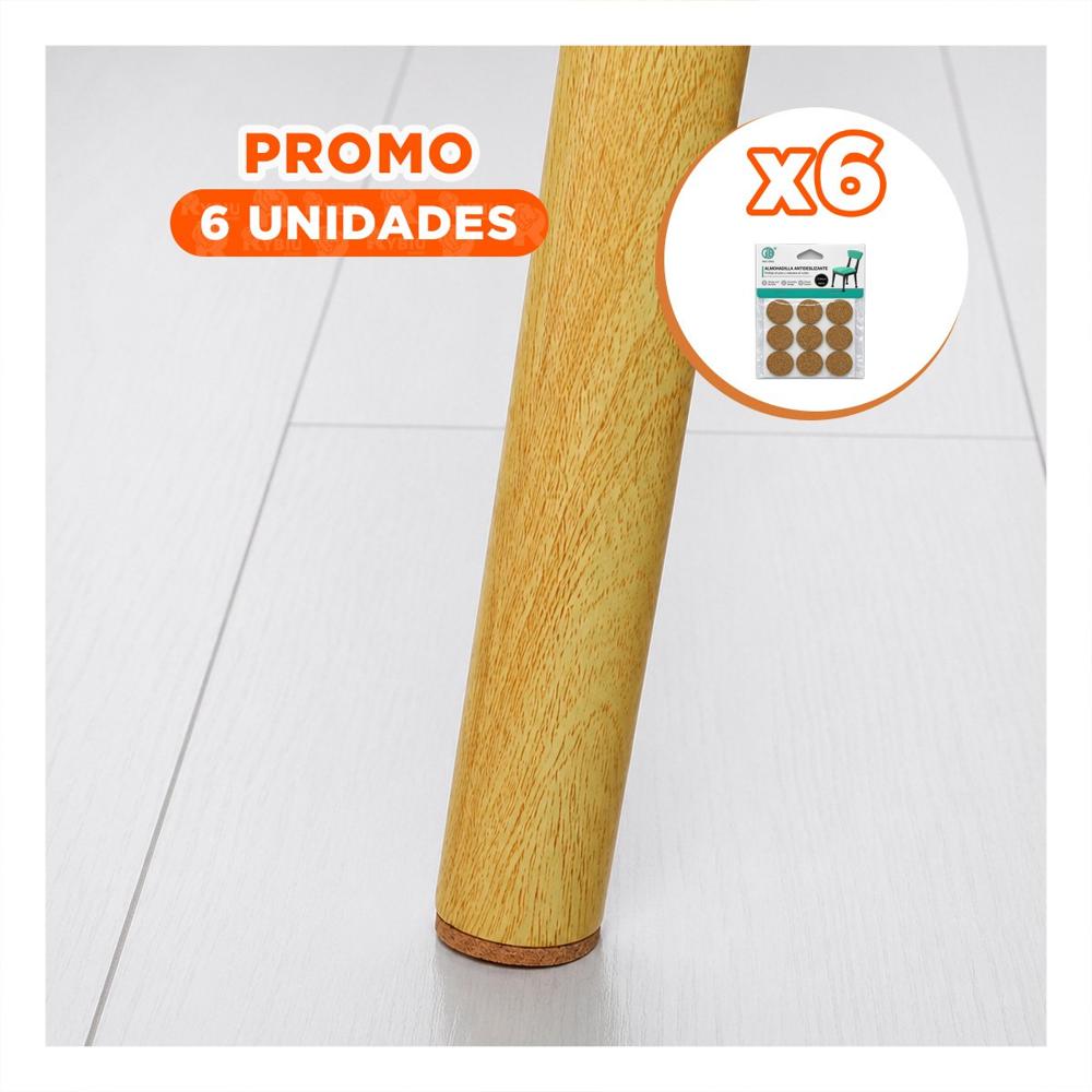 Pack6 Set 9 Bases Antideslizantes Redondas Mostaza para Patas de Muebles