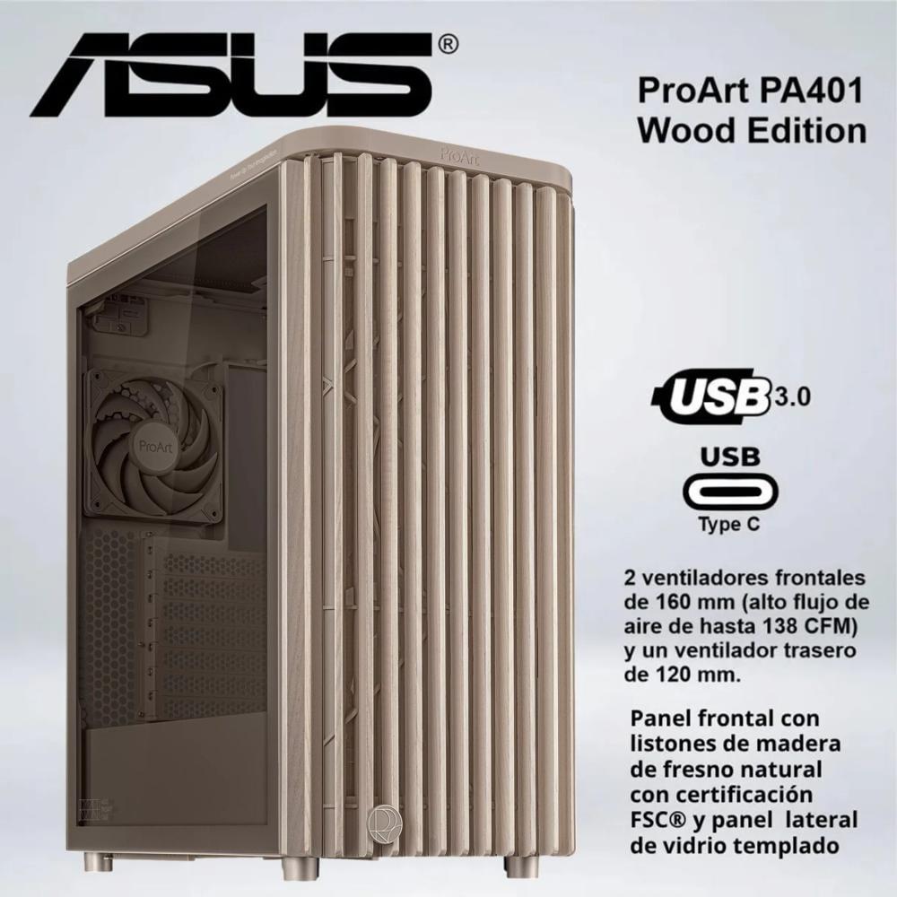 CASE MID TOWER ASUS PROART PA401 WOOD EDITION BEIGE