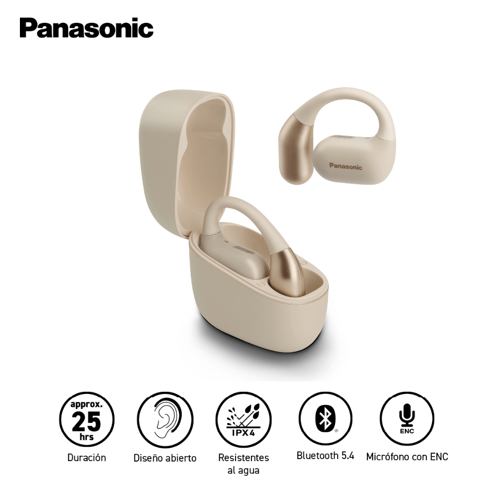 AUDÍFONOS INALÁMBRICOS PANASONIC RB-F10DE-K OPEN EAR BLUETOOTH - Beige