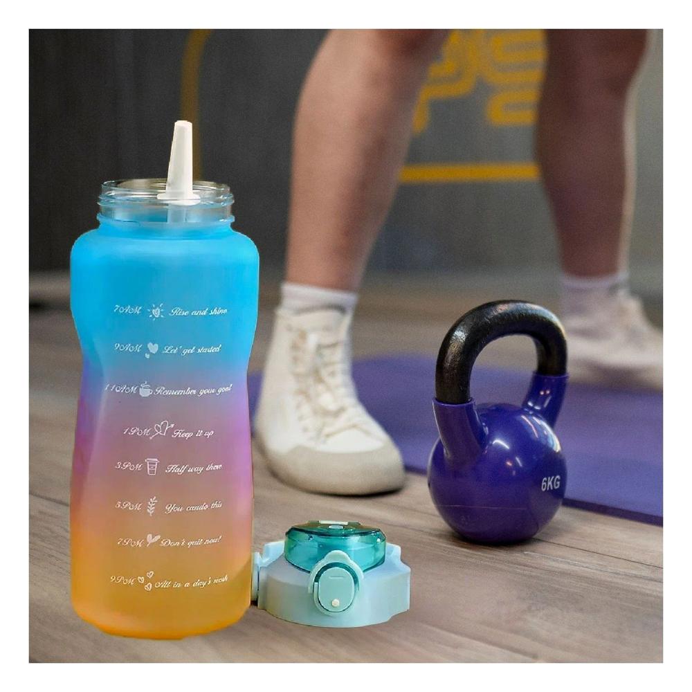 Botellas de Hidratacion Verde con Tapa de Plastico en Presentacion de 3 Piezas 2 L 1 L y 300Ml