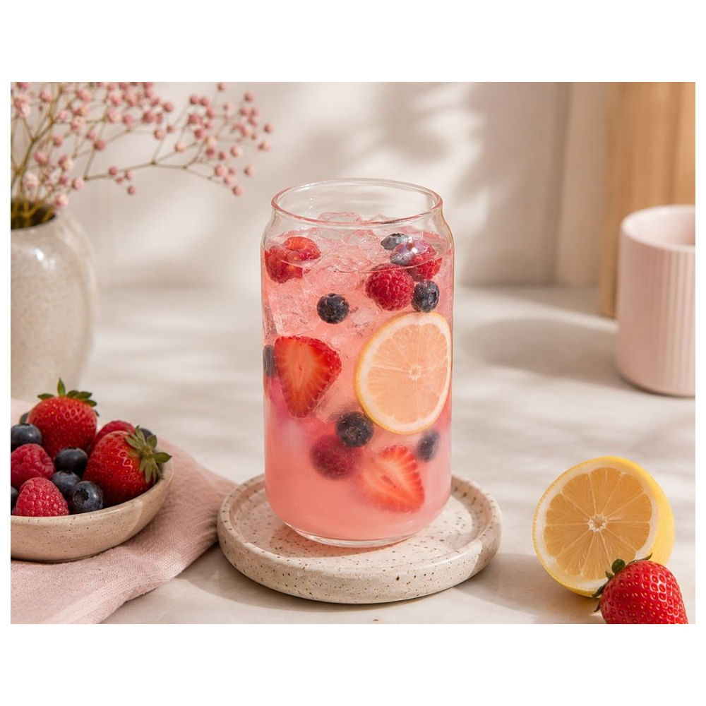 4 VASOS DE VIDRIO ESTILO NORDICO 550ML