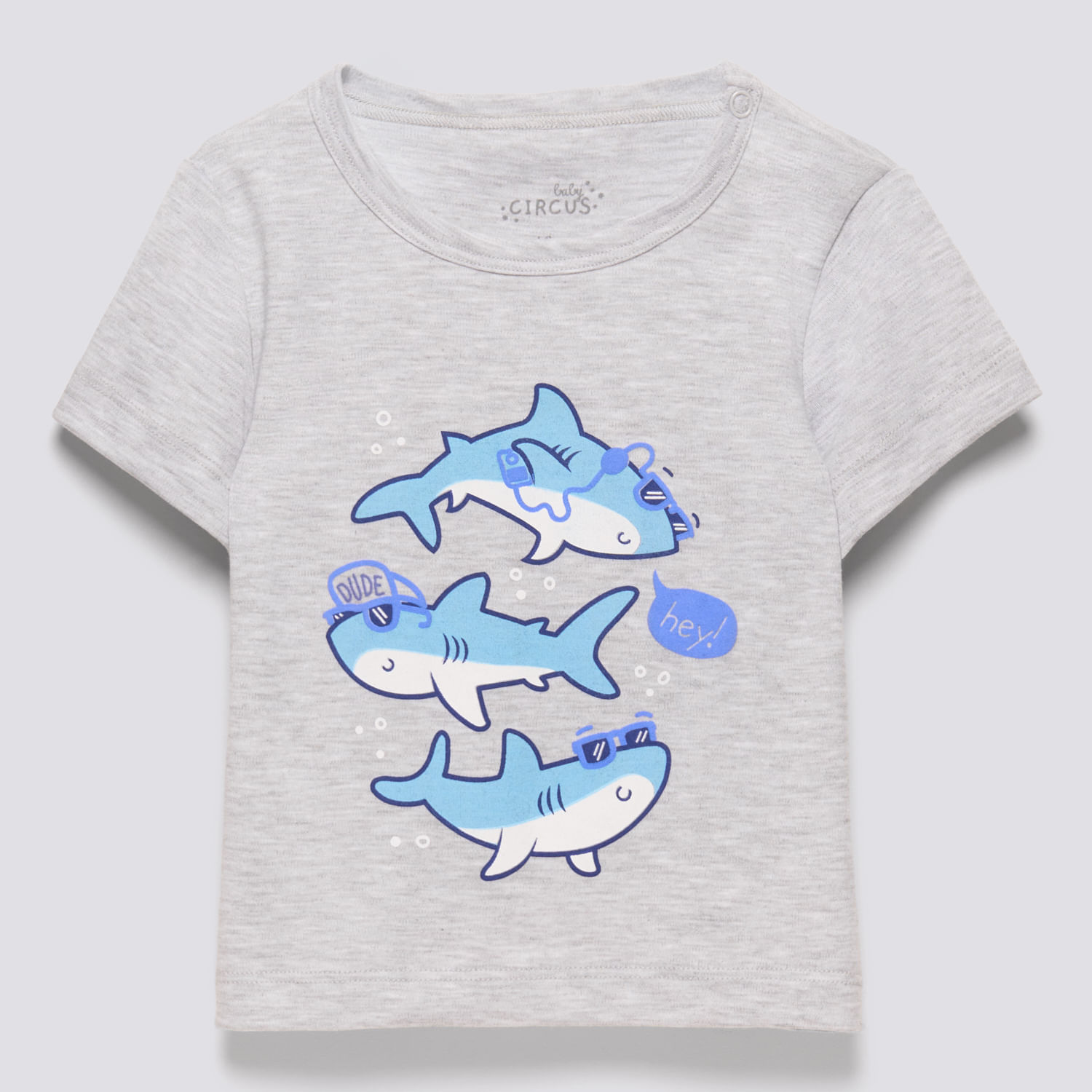 Polo Manga Corta Bebé Niño Gam Baby Circus Gris Melange Talla 9M