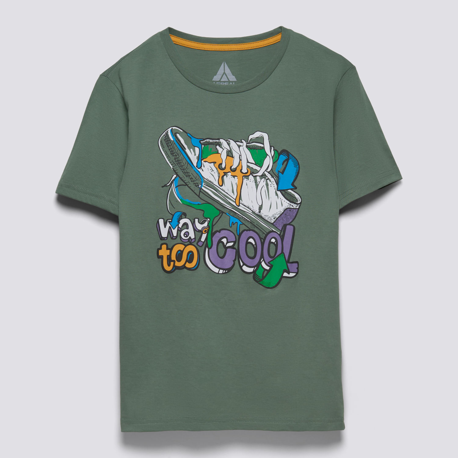 Polo Manga Corta Teen Niño Básico Aereal Verde Militar Talla 12