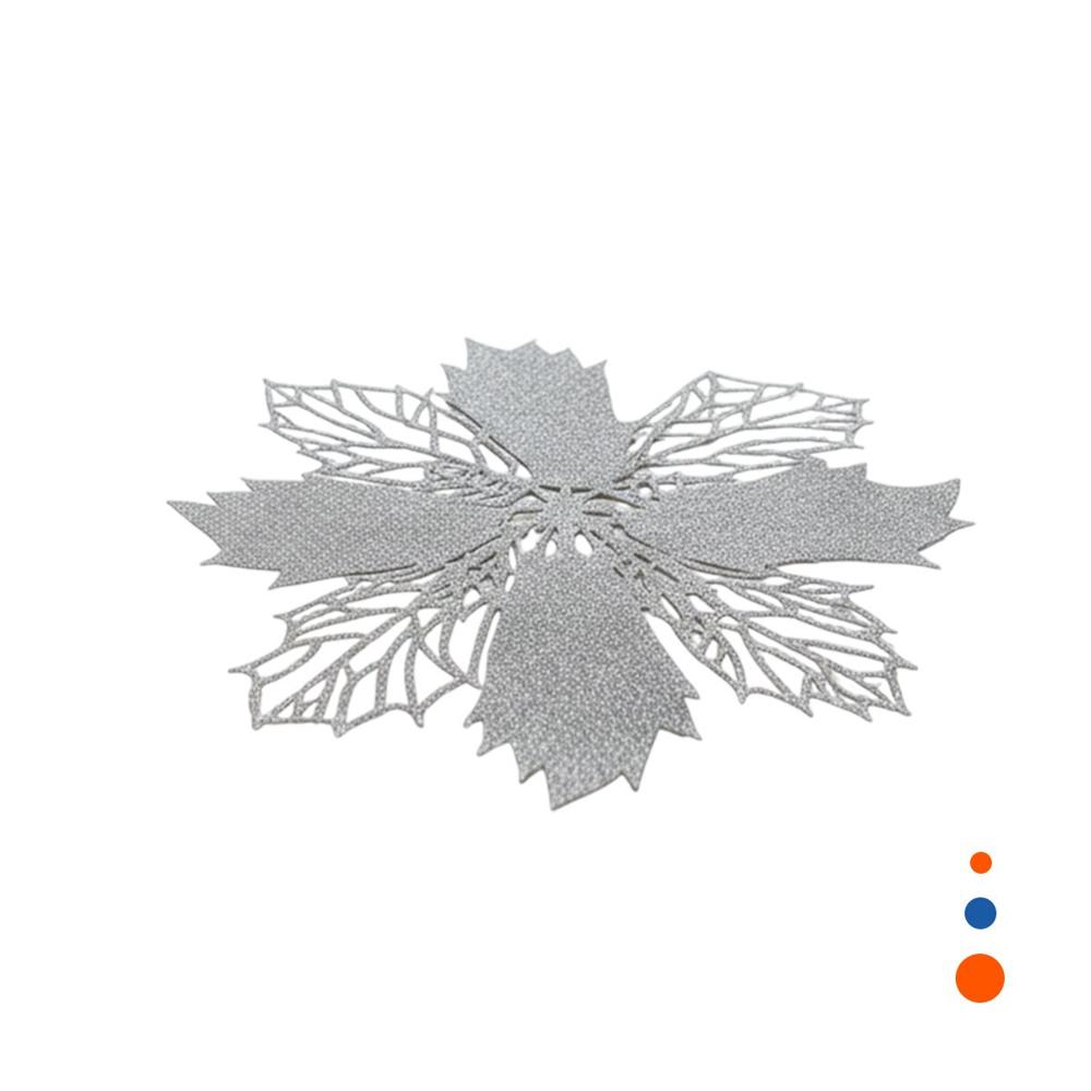 Set Decorativo 6 Individuales Flor de Pina Plateado 42x42 cm Estilo Festivo Y Regalo Sticker