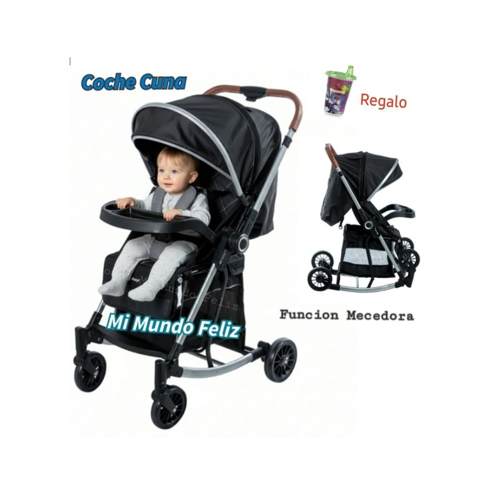 Coche para Bebe Funcion Mecedor con Cubrepies Black ...