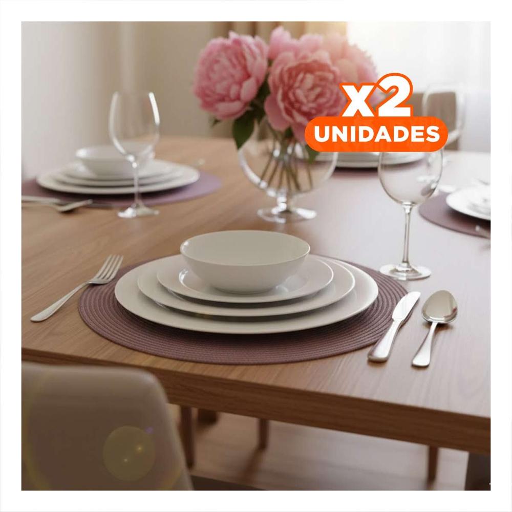 Pack2 Individual Circular Boho Morado para Decoracion de Mesa