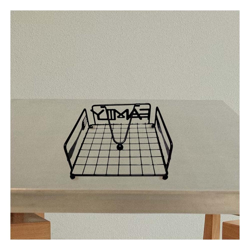 Servilletero Negro en Acero Inoxidable con Base Estable para Mesa y Uso Diario en Cocina