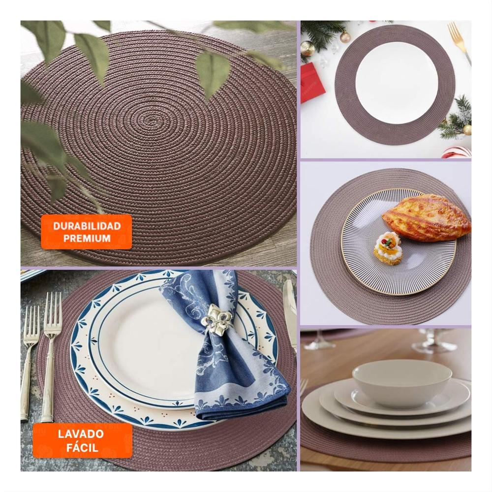 Mantel de Mesa Circular Boho Morado Estilo Natural Y Ligas Regalo