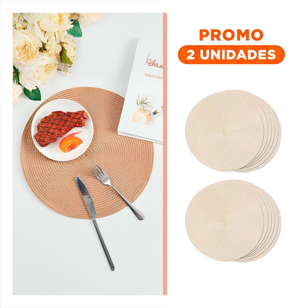 Pack2 Individual Decorativo Circular Boho Beige para Hogar Y Regalo Sticker