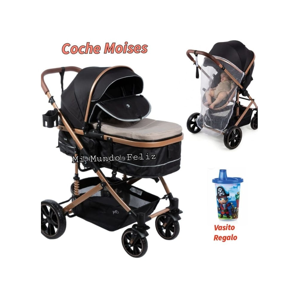 Coche para Bebe Moises Multiposicion Gold Incalcult Beige Beige arena