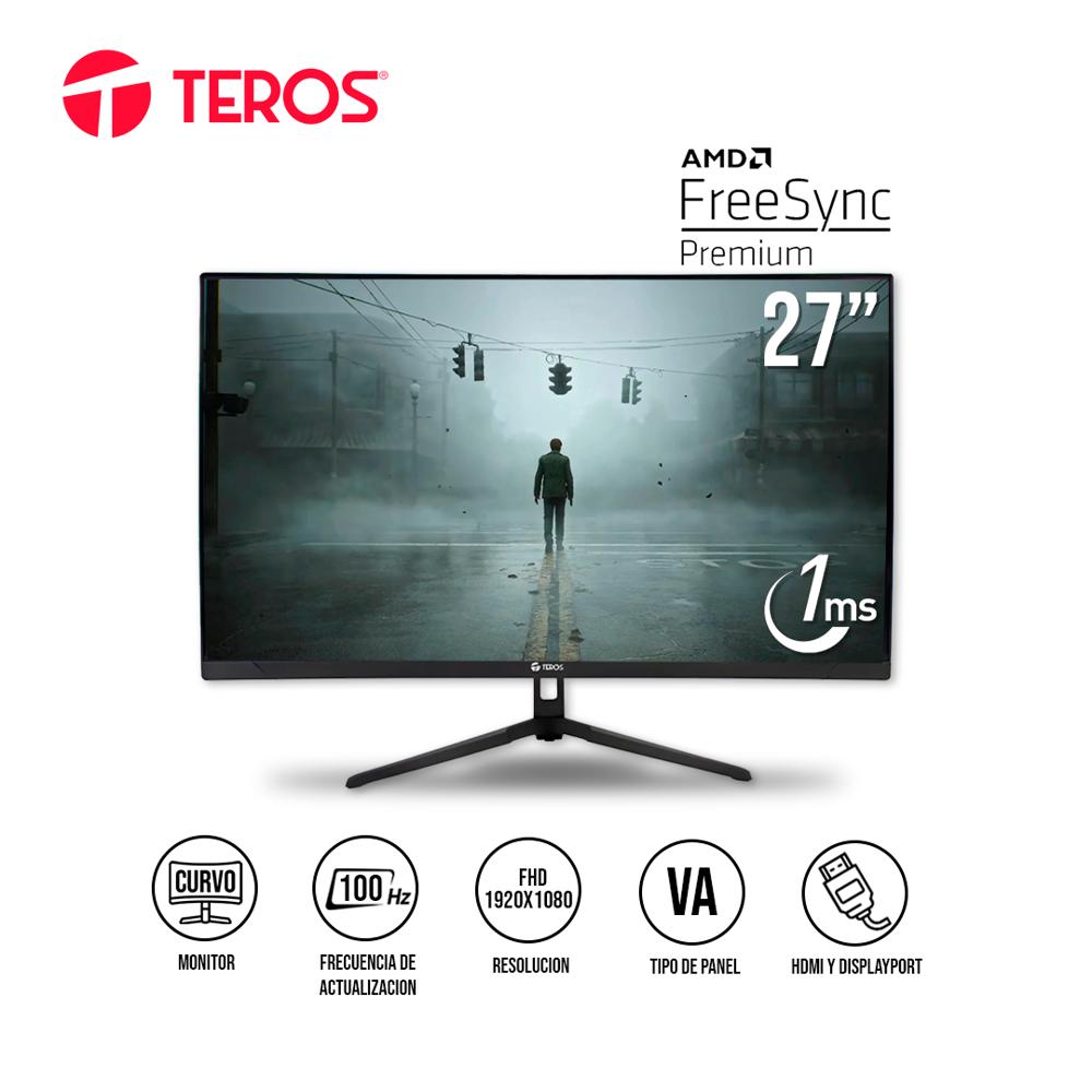 Monitor Curvo TEROS TE-2732S 27"" VA FHD 1920x1080 100Hz 1ms HDMI DP FreeSync Negro