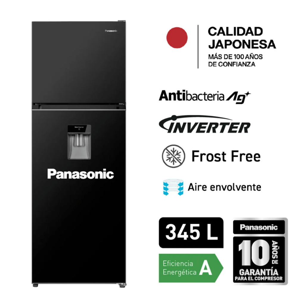 Refrigeradora Panasonic Top Freezer 345 L Negro BT33PV1BD