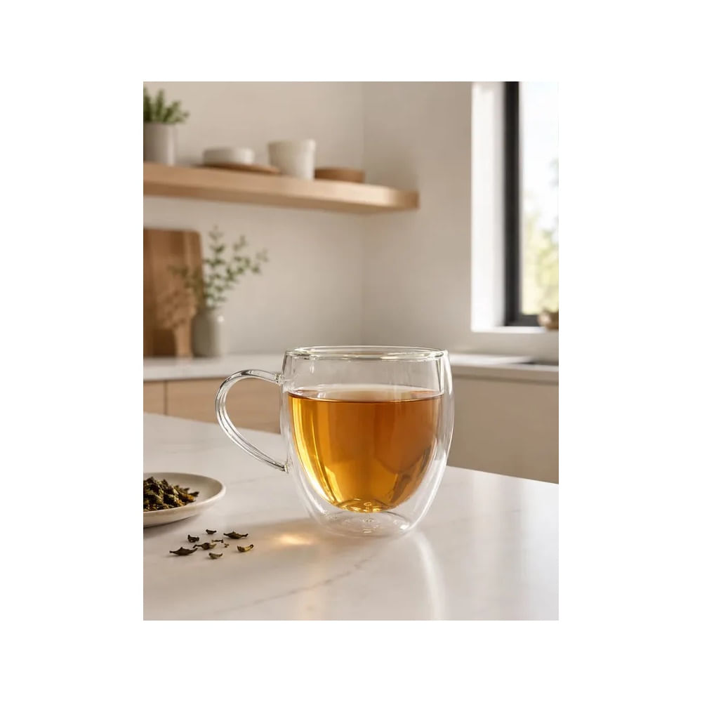 SET 2 TAZAS DE VIDRIO BOROSILICATO DOBLE FONDO 325ML