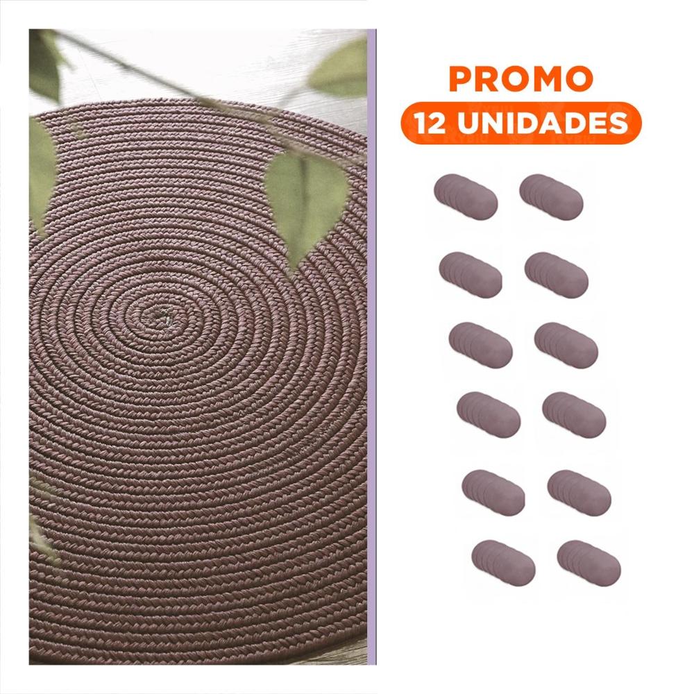 Pack12 Tapete Textil Circular Boho Morado Estilo Boho