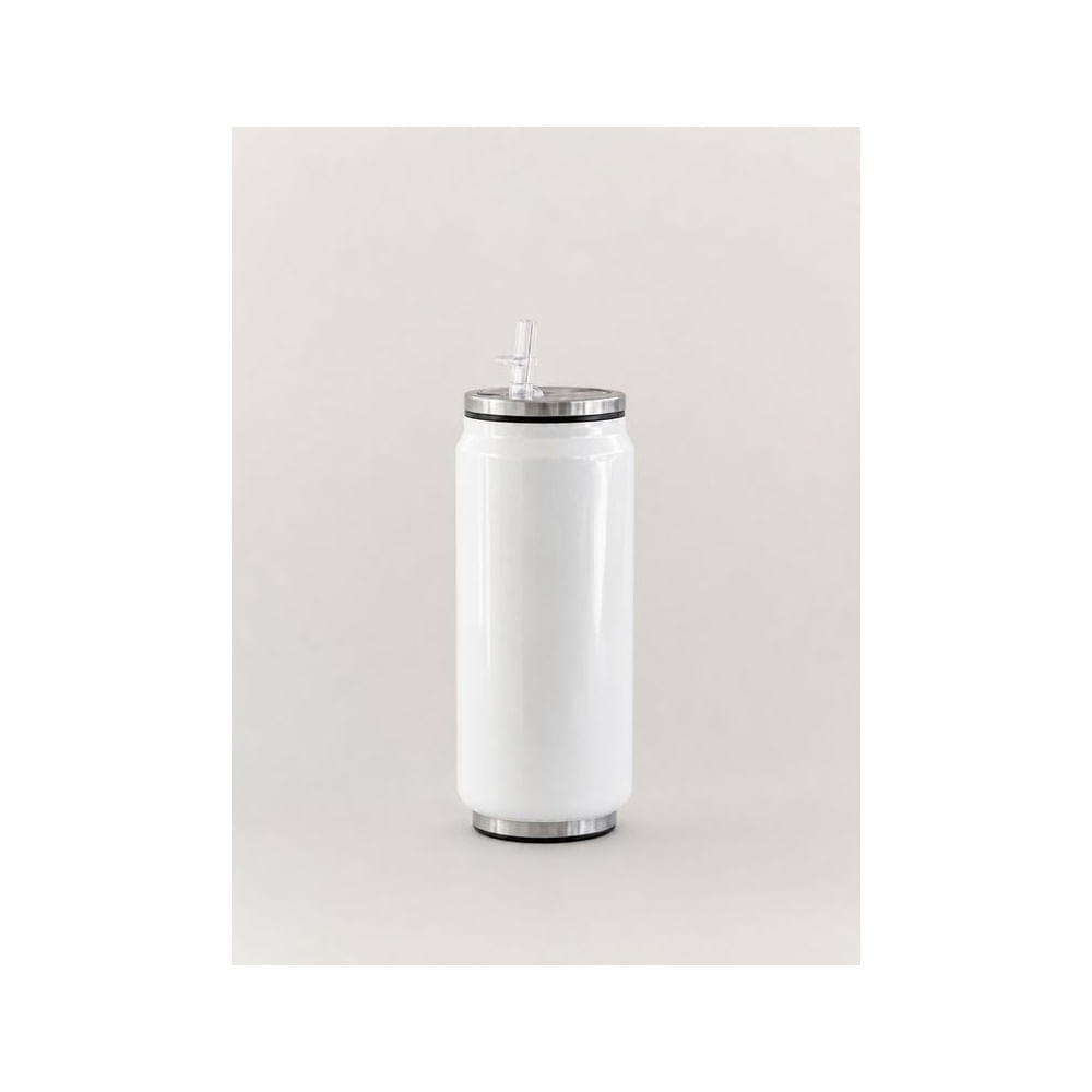 Termo Lata Blanco de Acero Inoxidable 350ML Blanco