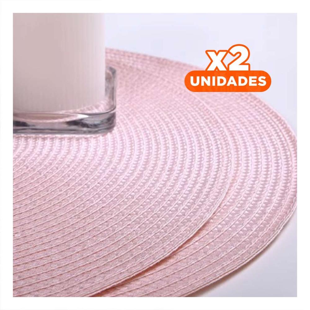Pack2 Tapete Decorativo Circular Boho Rosado Estilo Natural Y Regalo Sticker