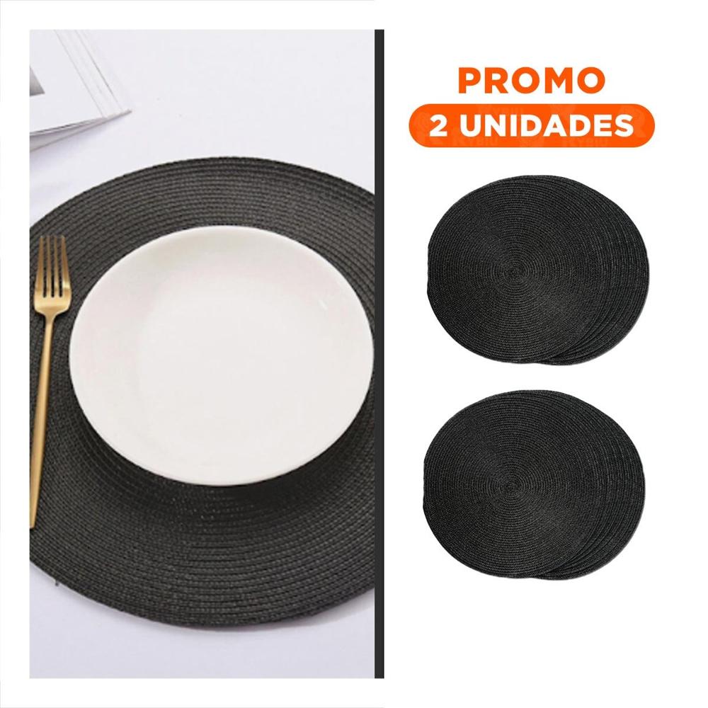 Pack2 Tapete Decorativo Circular Boho Negro Estilo Natural Y Regalo Sticker