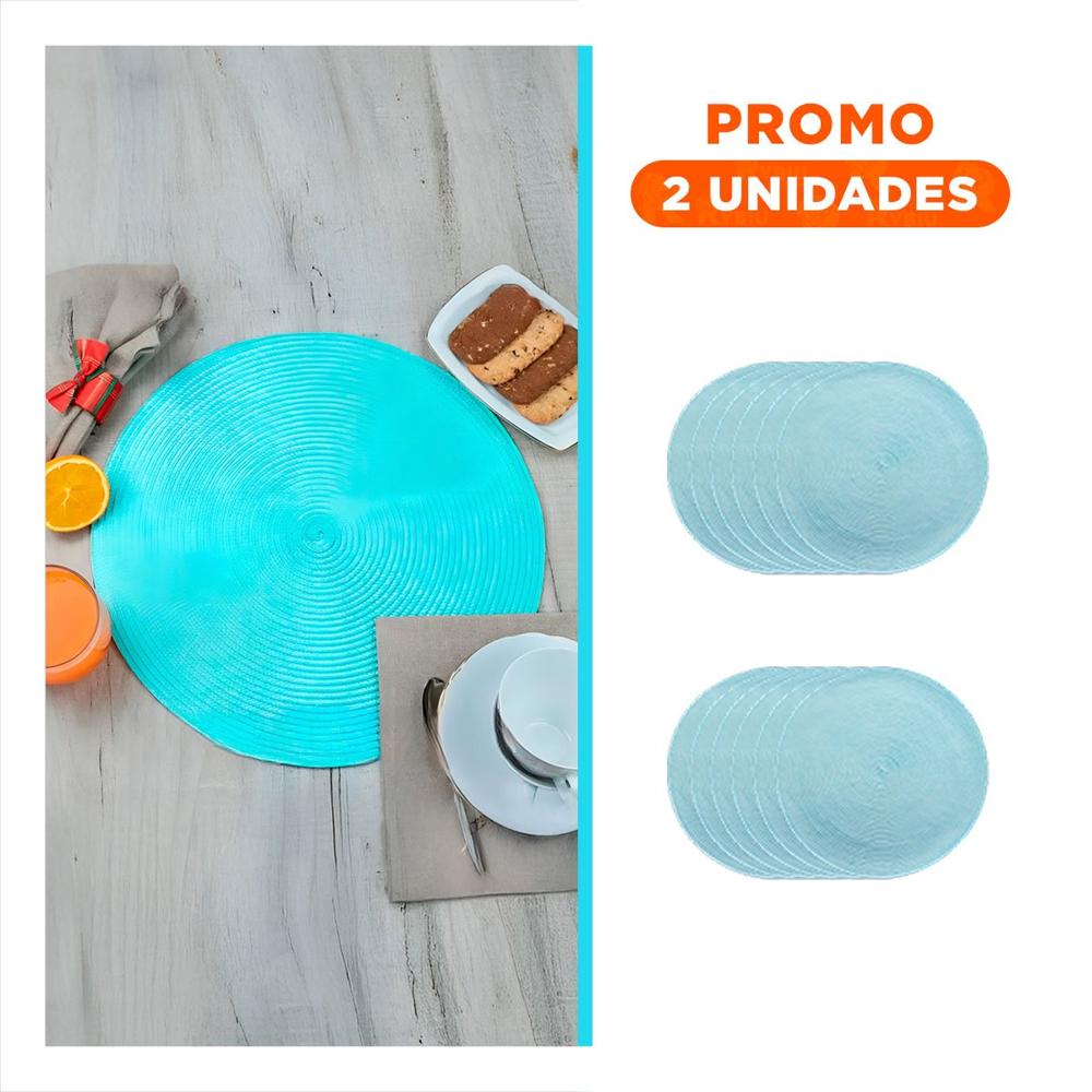 Pack2 Mantel Decorativo Circular Boho Celeste Claro para Hogar y Casa Y Regalo Sticker