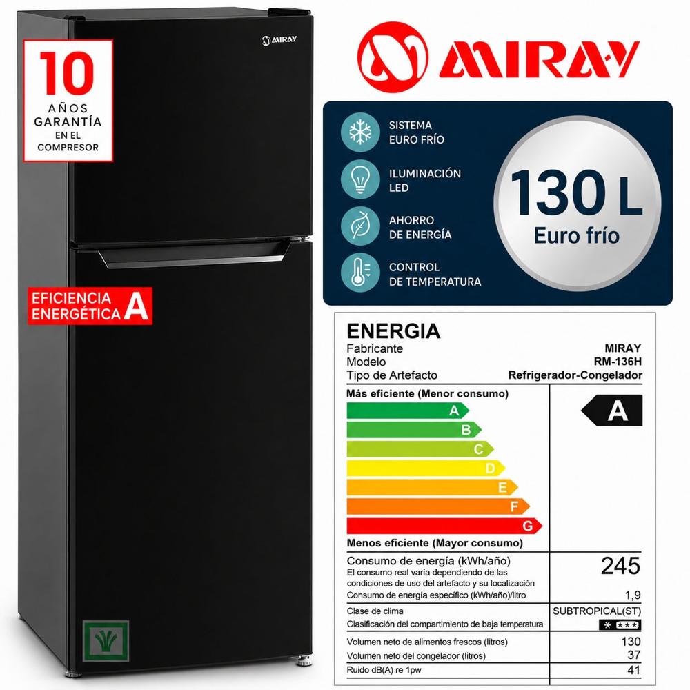Refrigeradora RM-136H Eurofrío 130L Silver
