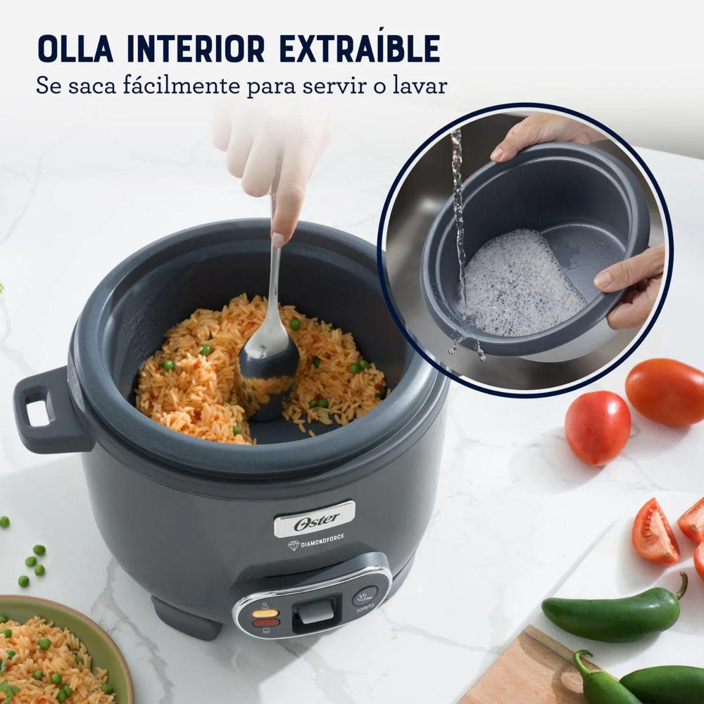 Olla Arrocera OSTER 2.2L 12 Tazas 3 en 1 Sofrito y Vaporera DiamondForce CKSTRC12DFSKE53