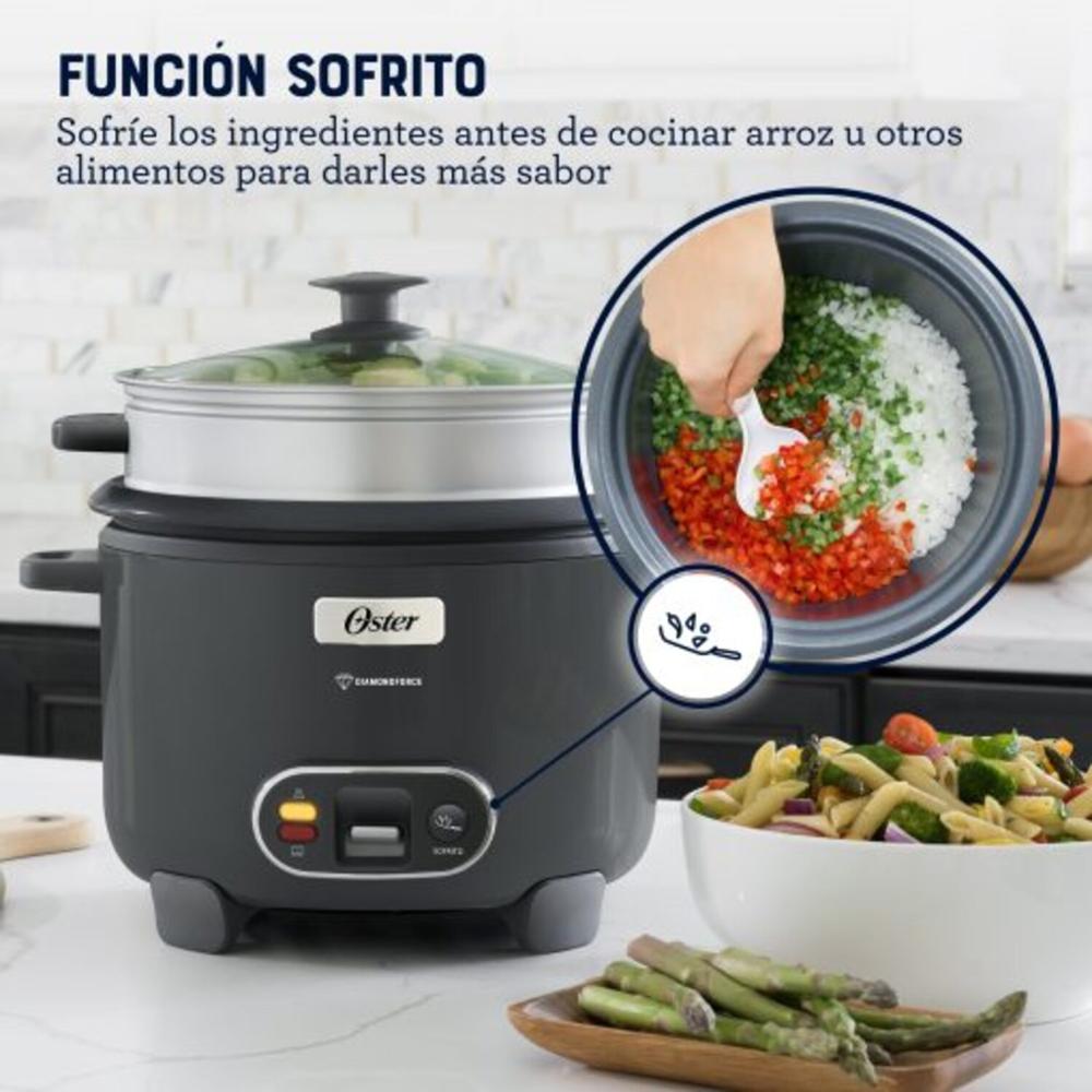 Olla Arrocera OSTER 15 Tazas 2.8L 3 en 1 Sofrito Vaporera DiamondForce CKSTRC15DFSKE