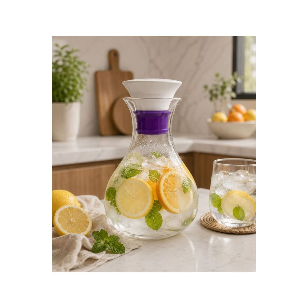 Jarra Premium Vidrio Borosilicato con Tapa de Cerámica Hermética 800 ml