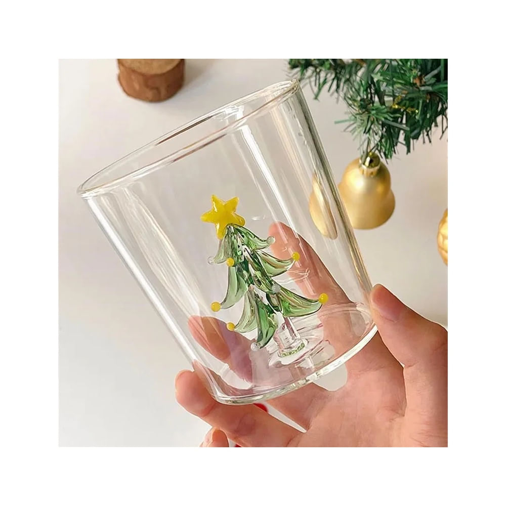 SET 6 VASOS 3D CON DISEÑO DE NAVIDAD