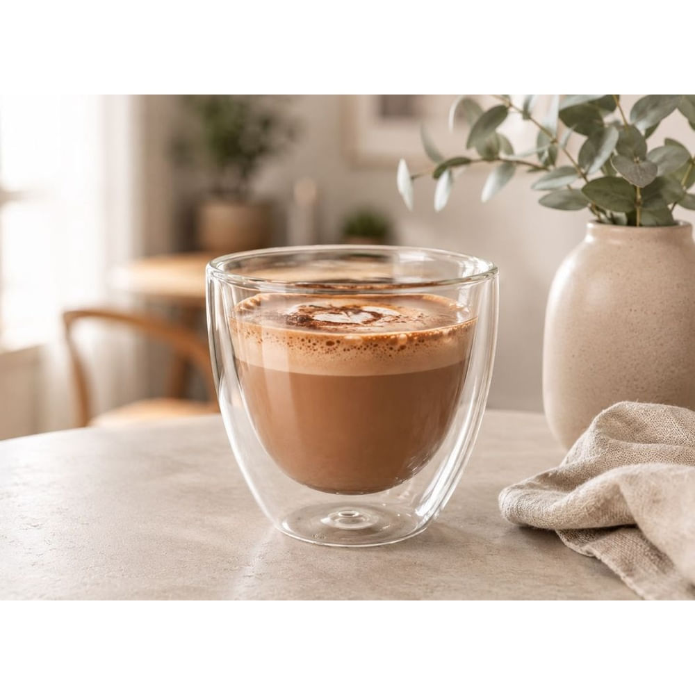 2 Vasos Doble Fondo 450 ml de Vidrio Borosilicato para Bebidas Calientes y Frías