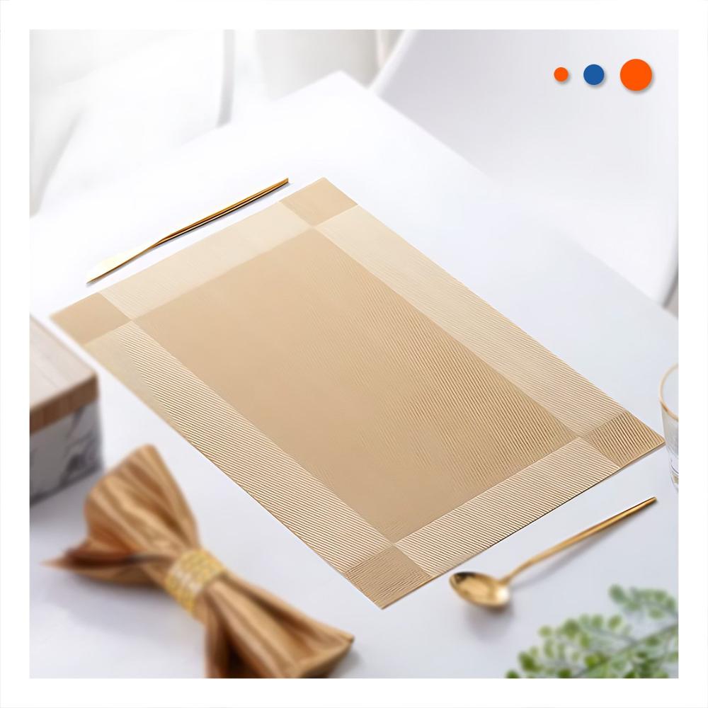 Individual Rectangular Dorado 30x45 cm para Mesa Familiar con Diseno Moderno Y Papel Regalo