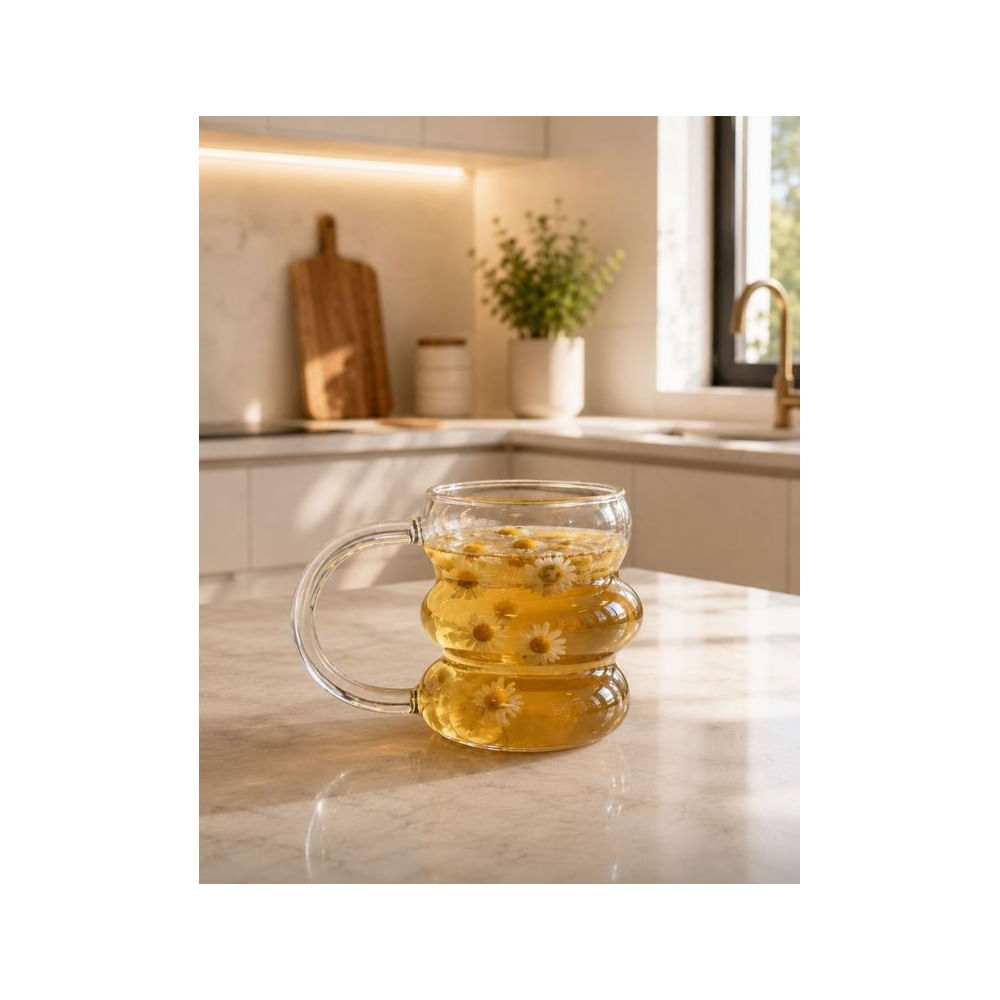 6 TAZAS DE VIDRIO DISEÑO NUBE 450ML