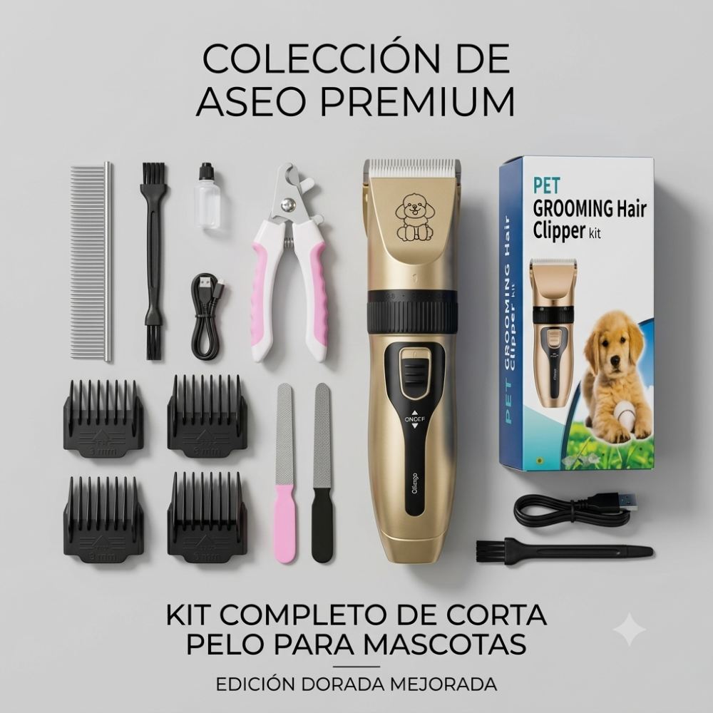 MÁQUINA DE CORTA PELO DE MASCOTAS RECARGABLE