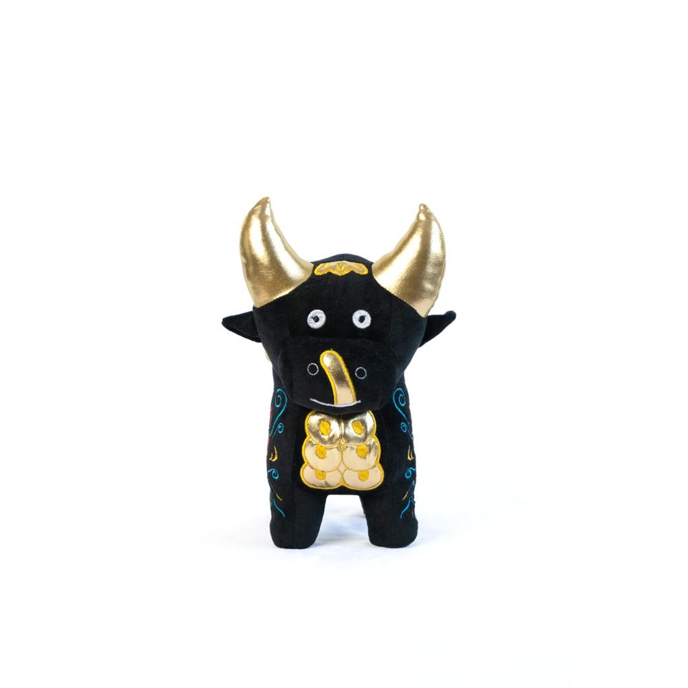 Torito de Pucará Negro con Caja de Retablo Ayacuchano