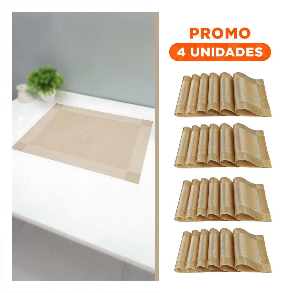 Pack4 Salvamantel Dorado Rectangular 30x45 cm para Mesa que Cuida y Decora