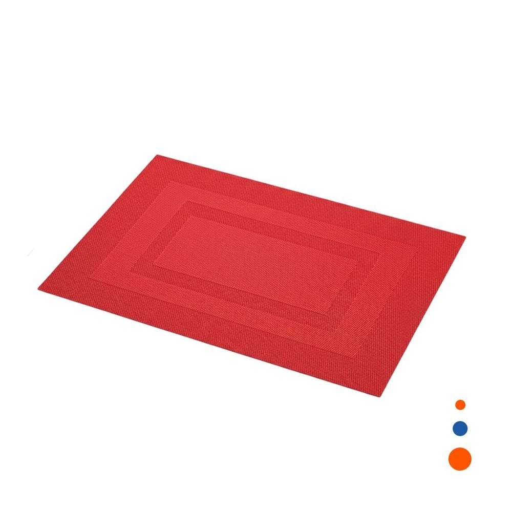 Set Individual Rectangular 6 Piezas con Borde Rayas Guinda para Mesa Moderna Y Regalo Sticker