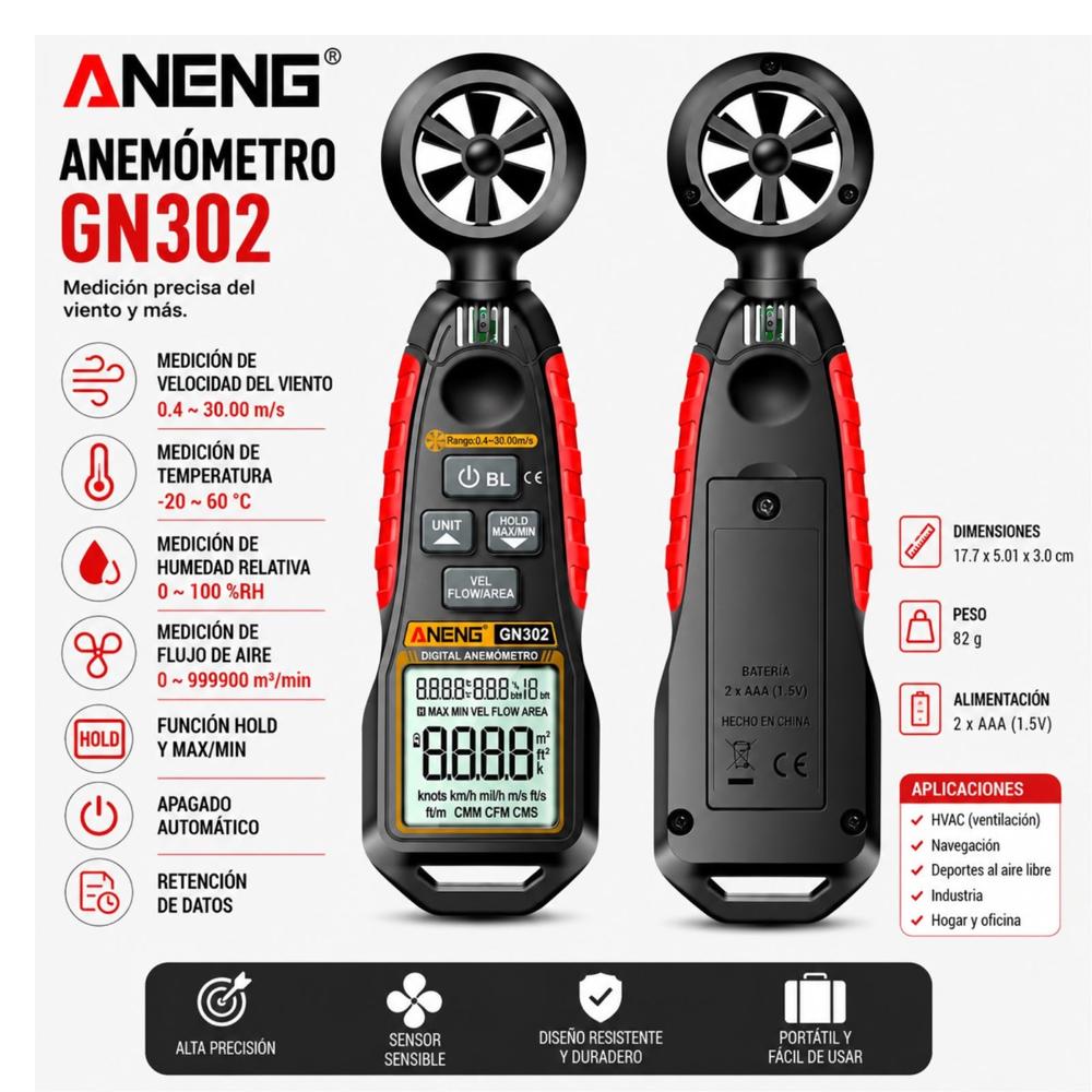ANEMOMETRO DIGITAL ANENG GN302