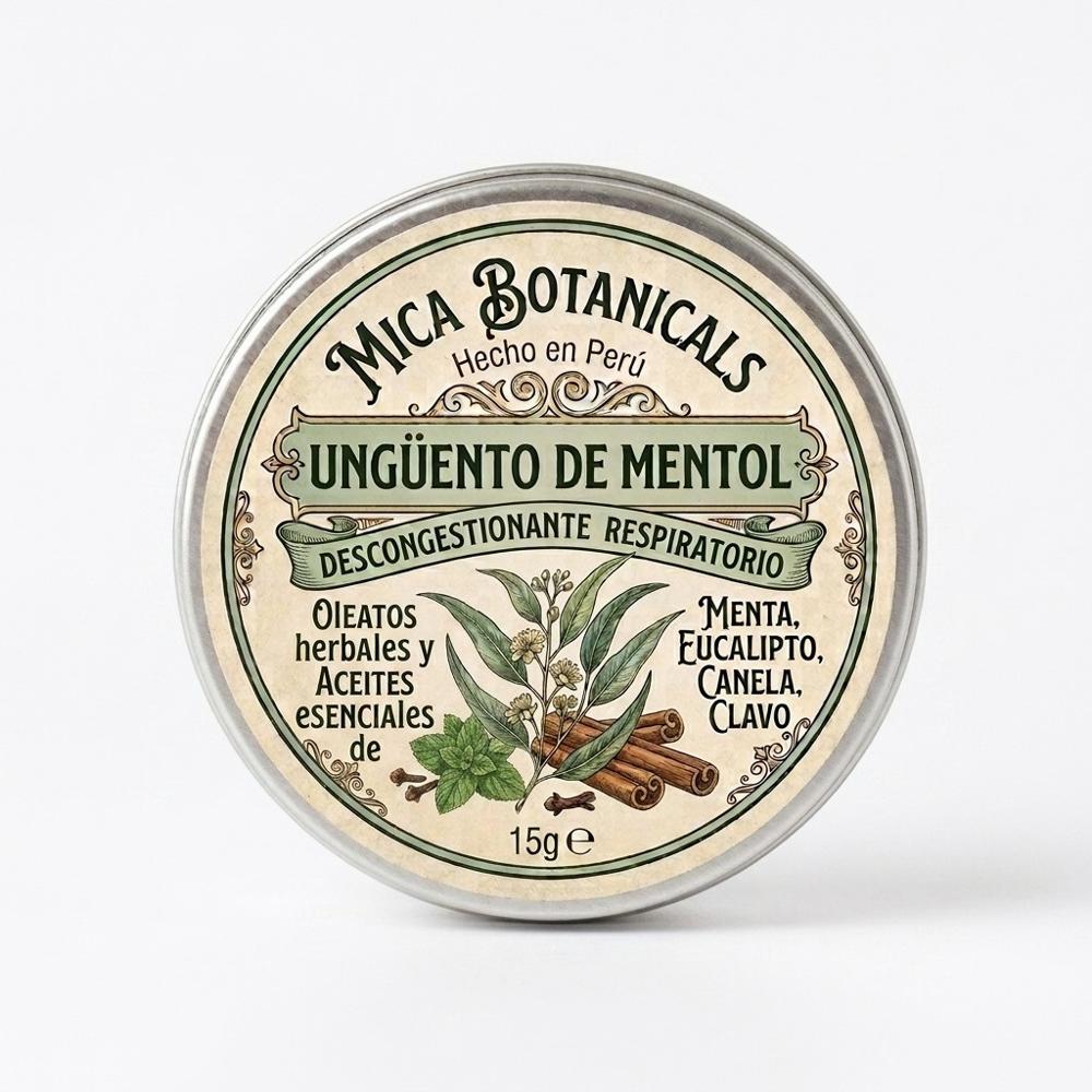 UNGUENTO DE MENTOL - BALSAMO RESPIRATORIO Y DESCONGESTIONANTE C. By MICA BOTANICALS