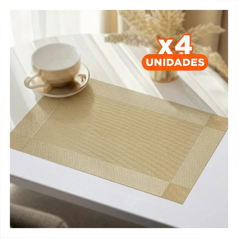 Pack4 Elemento Decorativo Dorado Rectangular 30x45 cm para Mesa del Hogar Y Regalo Sticker