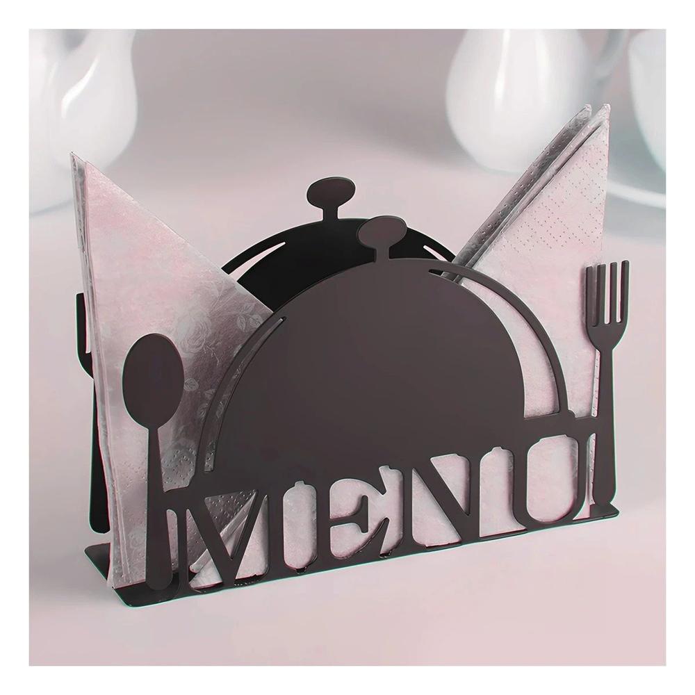 Servilletero MENU Negro para Mantener Tus Servilletas Organizadas y Prácticas Y Papel Regalo