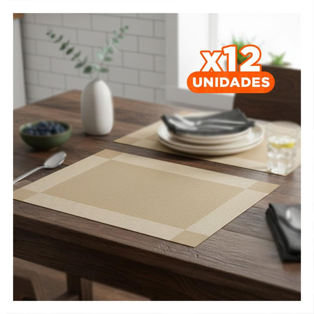Pack12 Mantel de Mesa Dorado Rectangular 30x45 cm para Comedor Elegante Y Regalo Sticker