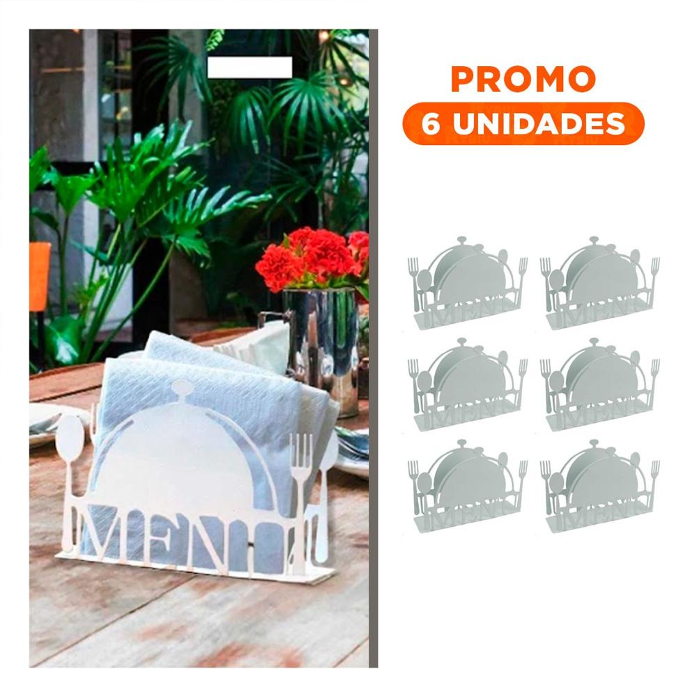 Pack6 Caja MENU Blanco para Servilletas con Acceso Fácil y Funcional Y Regalo Sticker